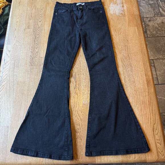 New Vintage Black Flare Jeans US Size 6 - Picture 2 of 13